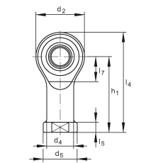 桿端軸承 GIKPSR16-PS, 根據(jù) DIN ISO 12 240-4 標(biāo)準(zhǔn)，特種鋼材料，帶右旋內(nèi)螺紋，免維護(hù)