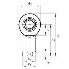 桿端軸承 GIL10-DO, 根據(jù) DIN ISO 12 240-4 標(biāo)準(zhǔn)，帶左旋內(nèi)螺紋，需維護(hù)