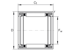 開(kāi)式?jīng)_壓外圈滾針軸承 HK4020-2RS, 根據(jù) DIN 618-2 標(biāo)準(zhǔn)，兩側(cè)唇密封