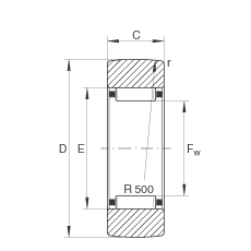 支撐型滾輪 RSTO15, 無軸向引導(dǎo)，外圈無擋邊