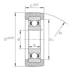 滾輪 KLRU08X28X11-2Z, 帶塑料箍，兩側(cè)密封