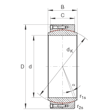 大的關(guān)節(jié)軸承 GE440-DW, 根據(jù) DIN ISO 12 240-1 標(biāo)準(zhǔn)，免維護