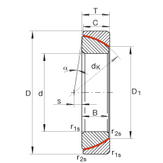 角接觸關(guān)節(jié)軸承 GE25-SW, 根據(jù) DIN ISO 12 240-2 標(biāo)準(zhǔn)，免維護(hù)