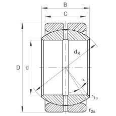 關(guān)節(jié)軸承 GE38-ZO, 根據(jù) DIN ISO 12 240-1 標(biāo)準(zhǔn)，英制尺寸，需維護(hù)