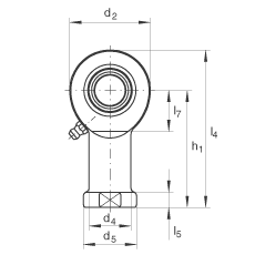 桿端軸承 GIL50-DO-2RS, 根據(jù) DIN ISO 12 240-4 標準，帶左旋內(nèi)螺紋，需維護，兩側(cè)唇密封
