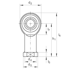 桿端軸承 GIKPR16-PW, 根據(jù) DIN ISO 12 240-4 標(biāo)準(zhǔn)，帶右旋小螺距內(nèi)螺紋，需維護