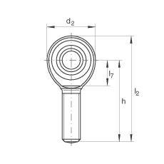 桿端軸承 GAKL12-PW, 根據(jù) DIN ISO 12 240-4 標(biāo)準(zhǔn)，帶左旋外螺紋，需維護(hù)