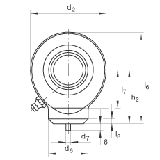 液壓桿端軸承 GK15-DO, 根據(jù) DIN ISO 12 240 標(biāo)準(zhǔn)，帶焊接面，需維護(hù)