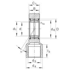 液壓桿端軸承 GIHRK100-DO, 根據(jù) DIN ISO 12 240-4 標(biāo)準(zhǔn)，帶右旋螺紋夾緊裝置，需維護(hù)