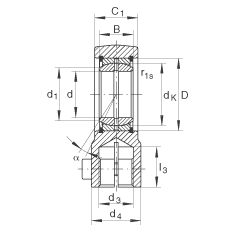 液壓桿端軸承 GIHRK50-DO, 根據(jù) DIN ISO 12 240-4 標(biāo)準(zhǔn)，帶右旋螺紋夾緊裝置，需維護(hù)