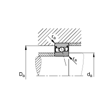 主軸軸承 HSS7021-E-T-P4S, 調(diào)節(jié)，成對安裝，接觸角 α = 25°，兩側(cè)唇密封，非接觸，限制公差