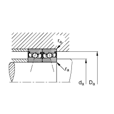 主軸軸承 HSS7021-E-T-P4S, 調(diào)節(jié)，成對安裝，接觸角 α = 25°，兩側(cè)唇密封，非接觸，限制公差