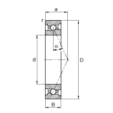 主軸軸承 HS71908-E-T-P4S, 調(diào)節(jié)，成對(duì)或單元安裝，接觸角 α = 25°，限制公差