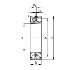 調(diào)心滾子軸承 24068-B-K30-MB, 根據(jù) DIN 635-2 標(biāo)準(zhǔn)的主要尺寸, 錐孔，錐度 1:30